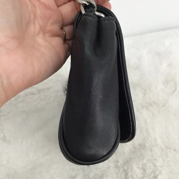 Talbots Quilted Leather Classic Clutch Shoulder Bag Silver Chain Hardware - Picture 7 of 14